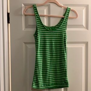 American Eagle green and white stripe tank